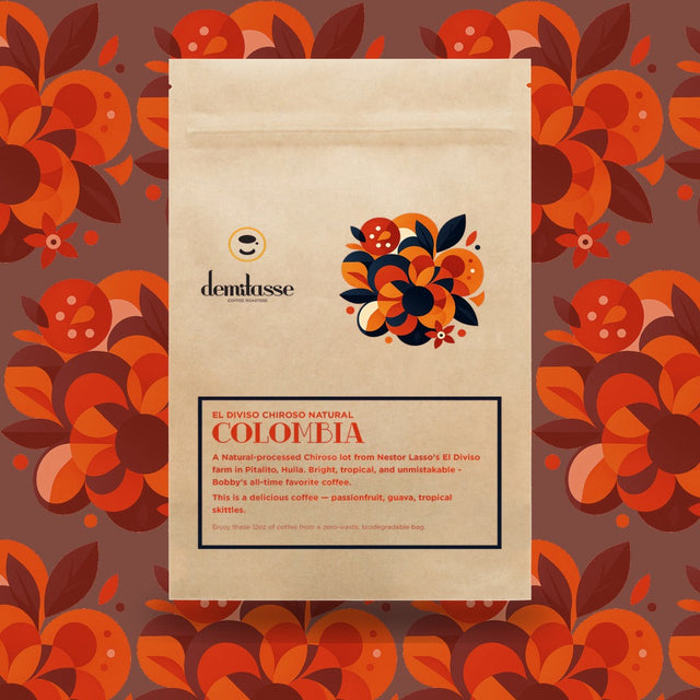 Colombia El Diviso Chiroso natural coffee bag